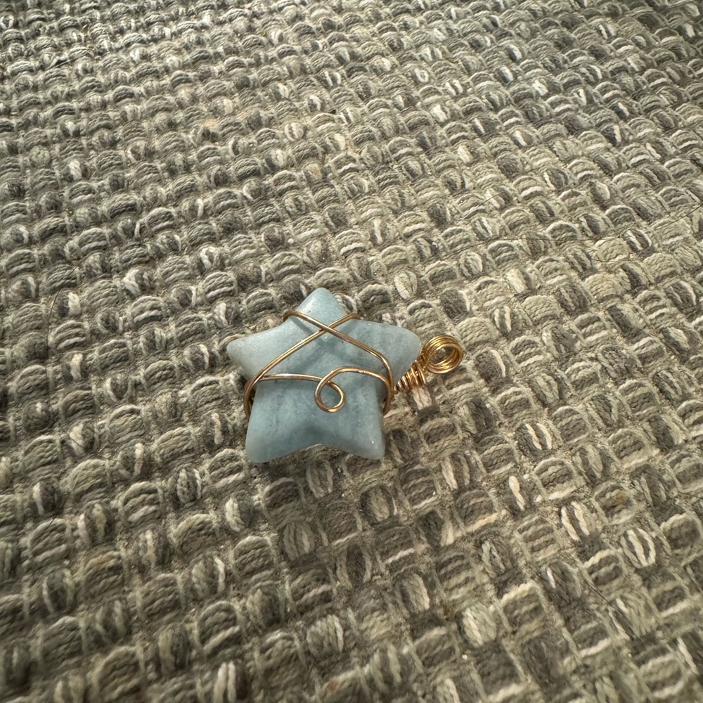 Amazonite crystal star necklace charm